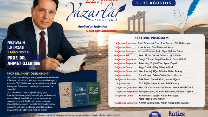22. Altınkum Yazarlar Festivali'nde İlk İmza Prof. Dr. Ahmet Özer'den