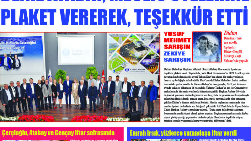 Yeni Didim Haberim Gazetesi çıktı. Okumak için tıklayınız.