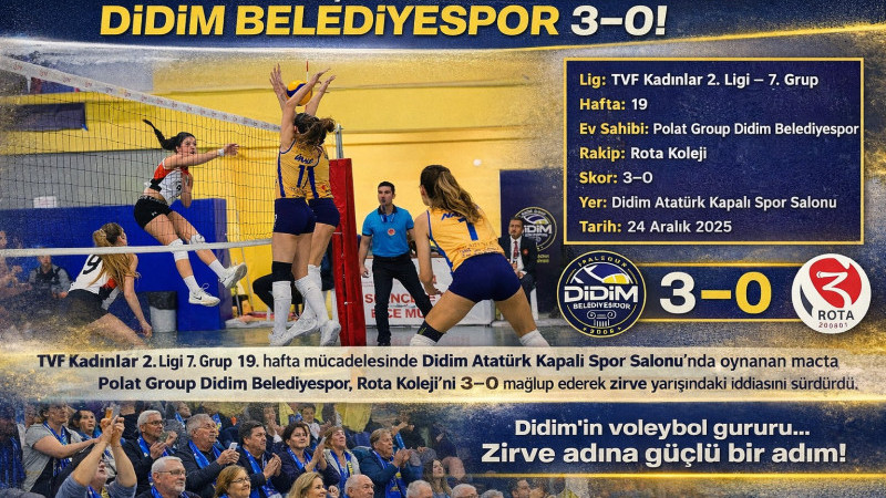 DİDİM'İN SULTANLARI'NDAN ZİRVE YÜRÜYÜŞÜNDE NET MESAJ: 3–0