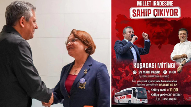 Özgür Özel'in Kuşadası mitingine Didim'den destek