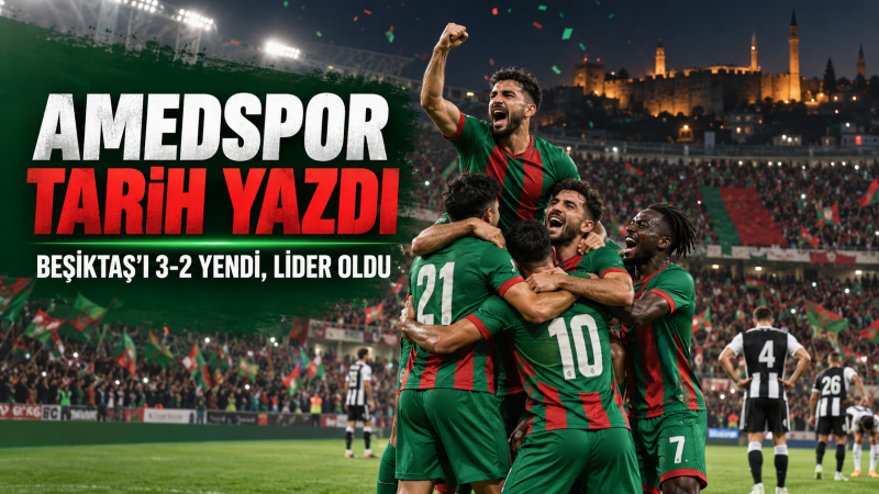 Amedspor tarih yazdı: Beşiktaş’ı yenerek Süper Lig’in lideri oldu