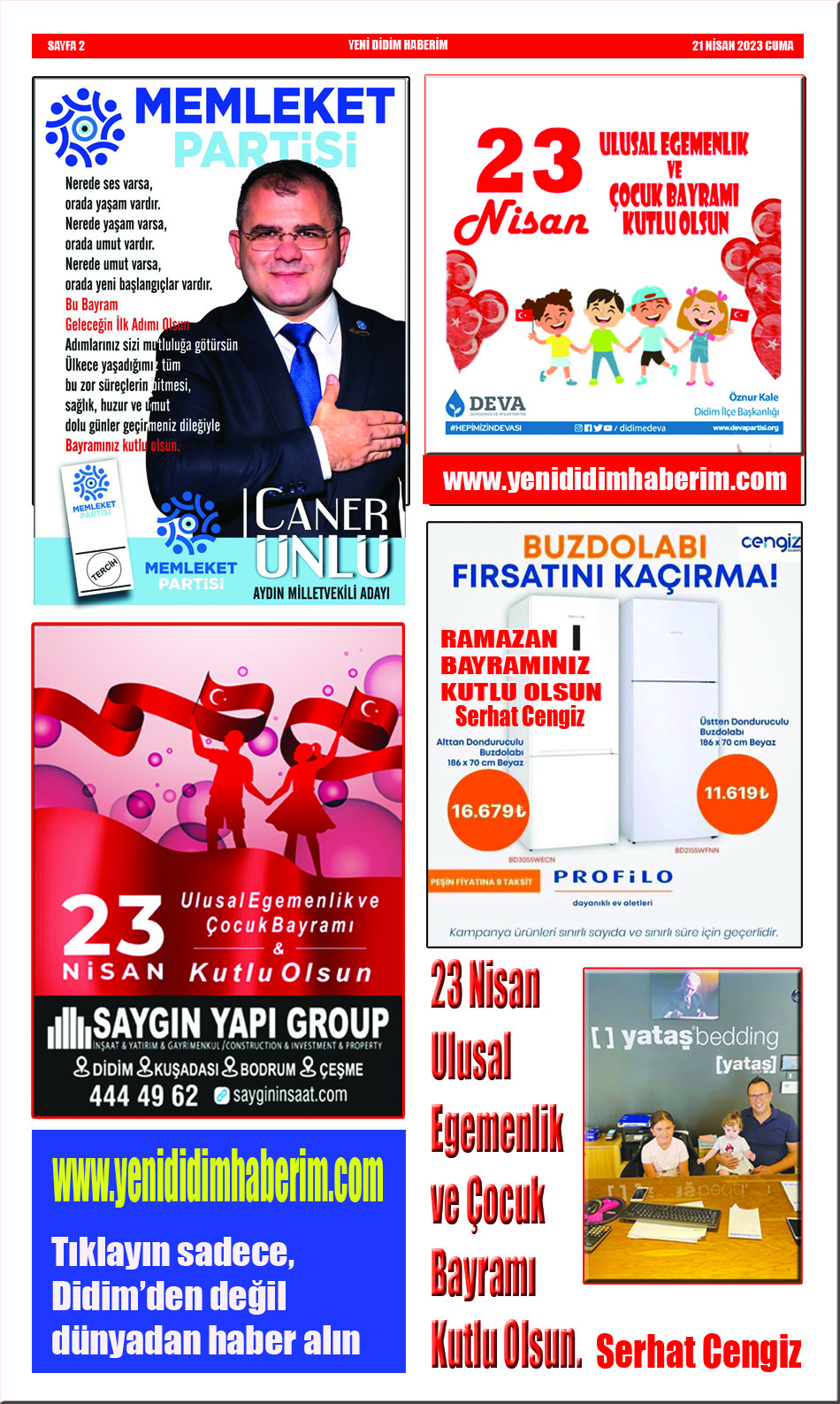 Yeni Didim Haberim Bayram Gazetesi çıktı... Okumak için tıklayın...