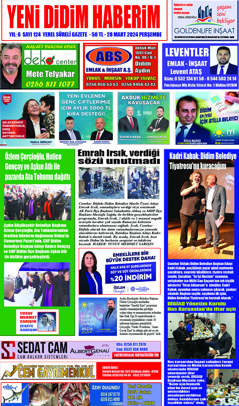 Yeni Didim Haberim Gazetesi 124. Sayı